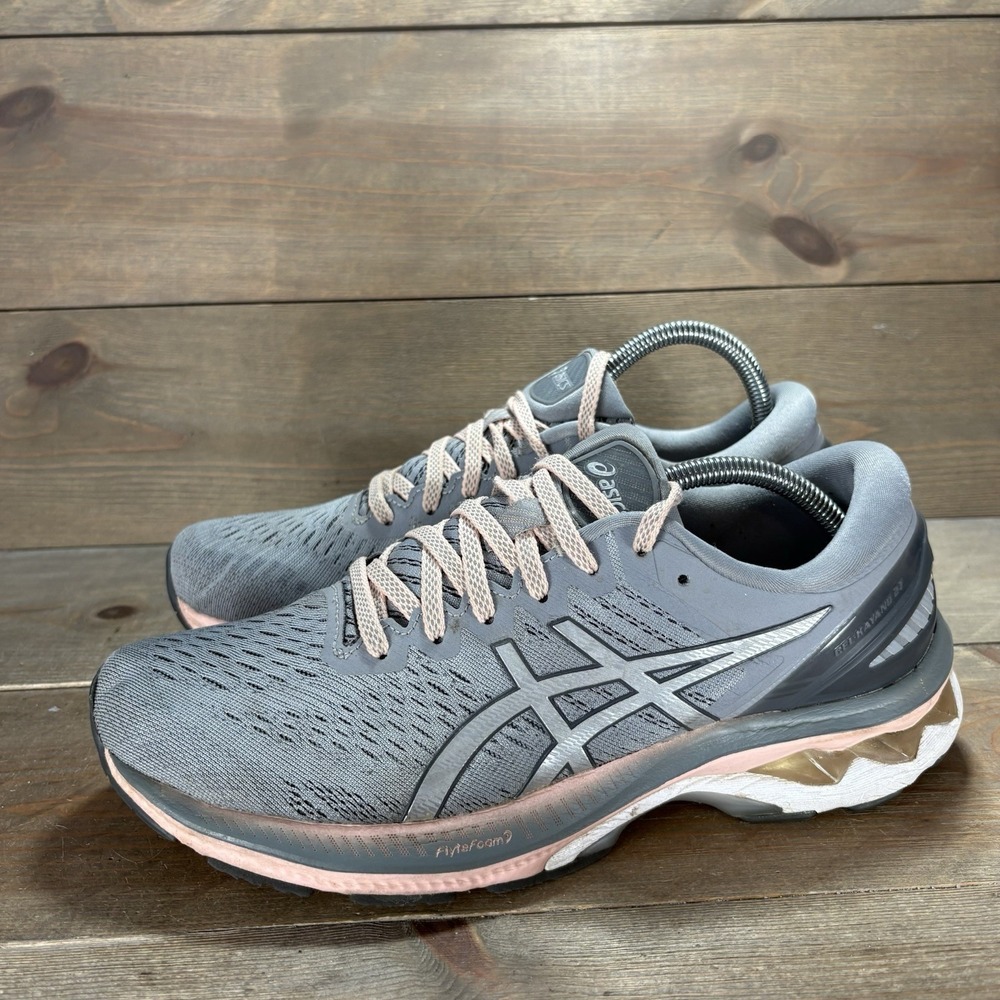 asics gel kayano 27 womens size 9 shoes gray athletic running sneakers